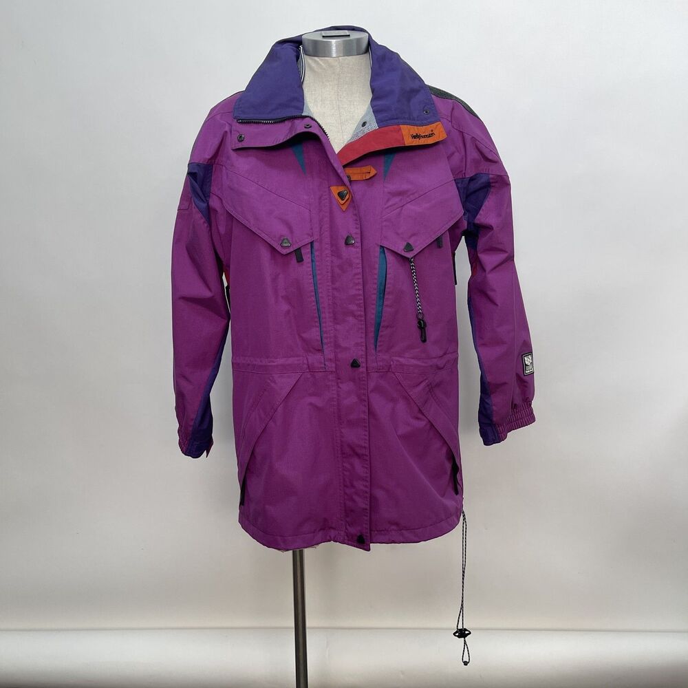 Helly Hansen Equipe Jacket Medium Purple Red Gray Blue Waterproof‎ Breathable